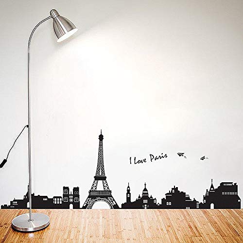 Sticker mural Paris Tour Eiffel Simple Chambre TV fond décor élégant et populaire