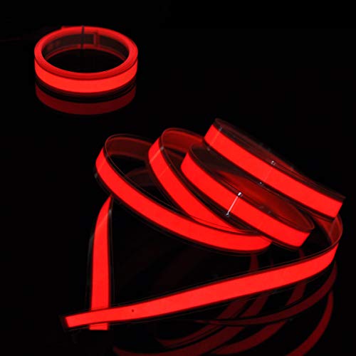 Lychee®3 Ft 1M 1M Neon Glowing Strobing Electroluminescent Robbin El Tape Belt El Wire Rope With Battery Pack For Cosplay Decoration Bruning Festival (3Ft, Red) #TOP2