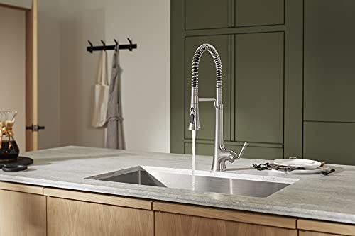 image for KOHLER 23765-VS Tone Semi Professional Kitchen Faucet, Vibrant Stainle