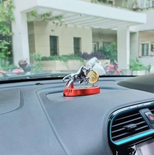Image of YOURKARTS.COM Bull Coin Solar Dashboard Perfume - Premium Rotating Dollar Ornament Car Fragrance Diffuser for Dashboard Style car accessories 2025