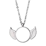 ❀ Colgante de forma redonda envuelto en un ala, significa que un ángel te protegerá por mí.