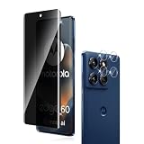 Holilo per Motorola Moto Edge 60/60 Fusion Privacy Pellicola Protettiva + Pellicola Fotocamera, [1+1 Pezzi] Anti Spy in Vetro Temperato, Pellicola Durezza 9H Protezione Schermo Anti-graffio