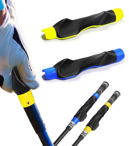 FVVWVV 2 Pcs Golf Grip Trainer, Golf Training Aid Right Hand, Lightweight Golf Swing Trainer, Grip Trainer Golf Club to Help Train Correct Hand Position