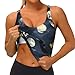 Cozy for Halloween Full Moon Raven Goth Skulls Yoga Bra for Women Girls, U-Shaped Back Tops with Pads Control Shapewear Outfit for Sports Fitness