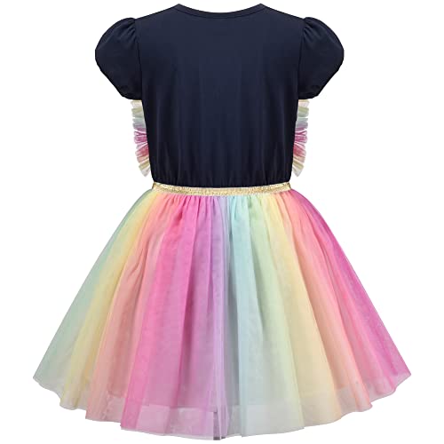 Girls Dress Multicolor Rainbow Unicorn Tulle Princess Party Birthday Size 6 #TOP1