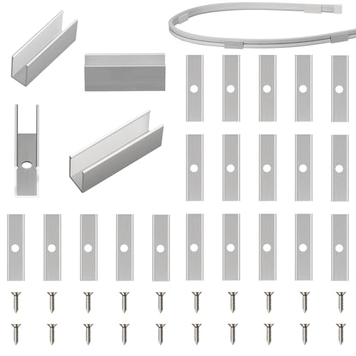 Image of neon Rope Light Clips 20 - Piece High - Quality Aluminum Neon Light Clips Kit Made of Durable Aluminum, Waterproof for Outdoor use, and Easy to Install Perfect for DIY neon Signs