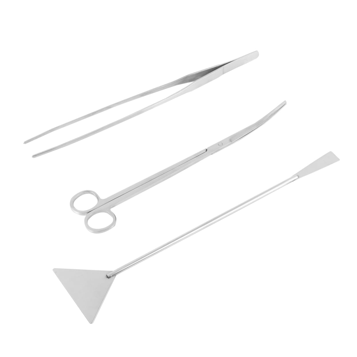 GALPADA 3 Pcs Fish Tank Scissor Shovel Cleaner Aquarium Fish Tank Cleaner Cleaning Tweezers Silver