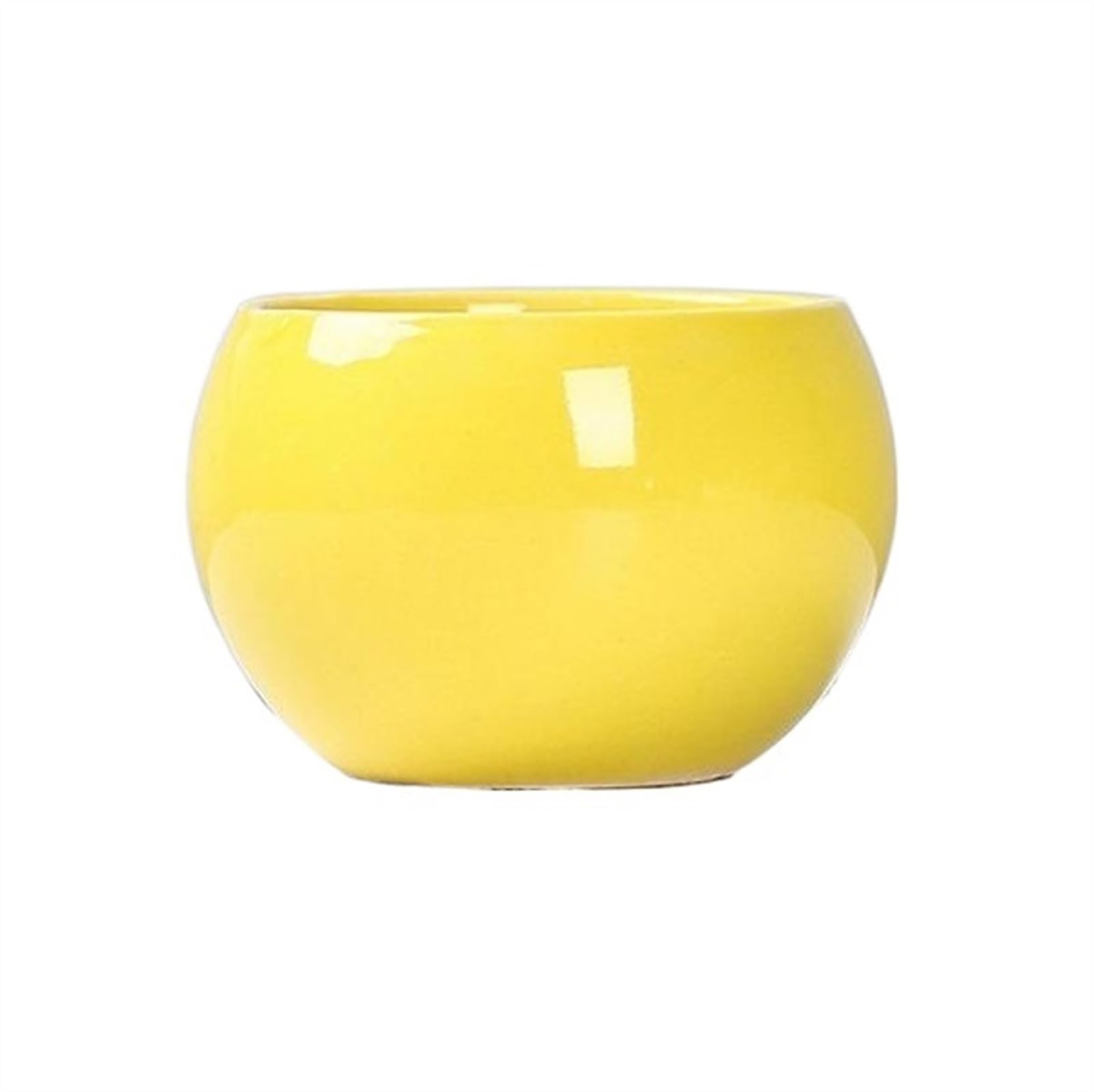 SDGBCXD flowerpot, Round Garden SuppliesPlanters with Drainage Holes Succulent Planting(Yellow)
