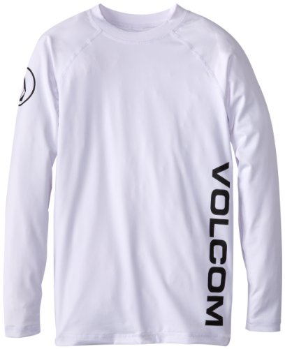 Volcom Big Boys' Solid Long Sleeve Youth Rashgaurd Tee, White, X-Large