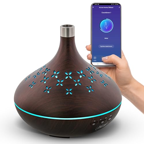 InLine 40154 SmartHome Ultraschall Aroma Diffusor, Luftbefeuchter, Ambientelicht, Google Home und Amazon Alexa kompatibel