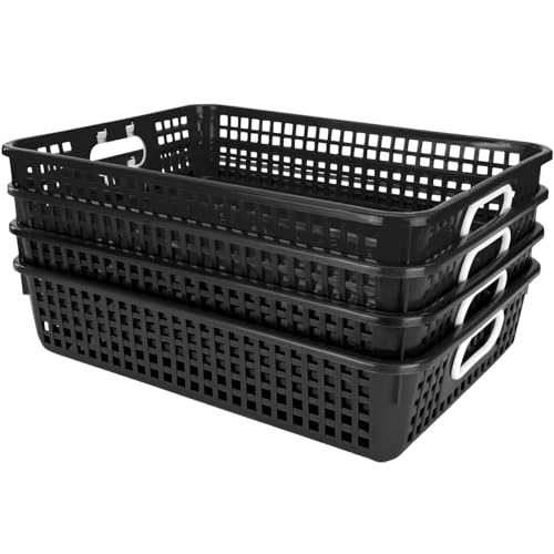 Really Good Stuff 14x10 Desktop Paper Storage Basket - Black