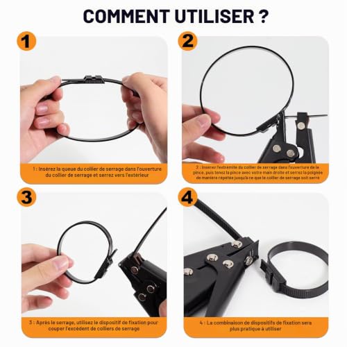 MgcTolBox 9 * 260mm Double Verrou Serre Cable Noirs 100 Pièces Durable Résistant au UV Attache Cable Résistance à La Traction 90 KG Pour Cable Management, Famille DIY, Bricolage, Atelier, Jardinage – vue 3
