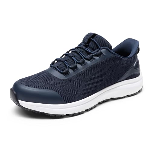 Image of Bruno Marc Men's Hands Free Non Slip Work Shoes, Water Resistance Restaurant Slip on Food Service Sneakers