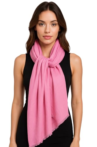 Pink Pashmina Shawl, Solid Pashmina Stole for Wedding, Handmade Pashmina Evening Wrap, Solid Pashmina Scarf for Travel, 2497859916121 (100 x 200 cm)