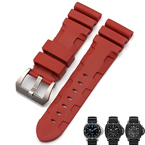 Bracelet de montre en caoutchouc naturel 26mm pour montre PAM Submersible