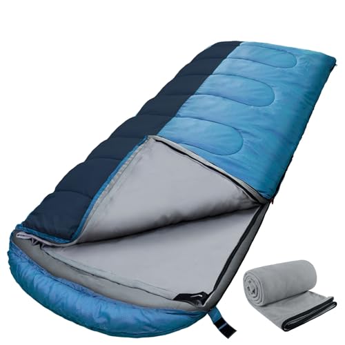 WKFAMOUT XL Schlafsack Outdoor mit Fleecefutter Schlafsäcke Erwachsene Maschinenwaschbar Winter...