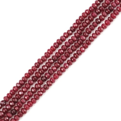 Adabele 13.5 Inch Natural Garnet Red Quartz Gemstone 4mm Small Faceted Rondelle Beads