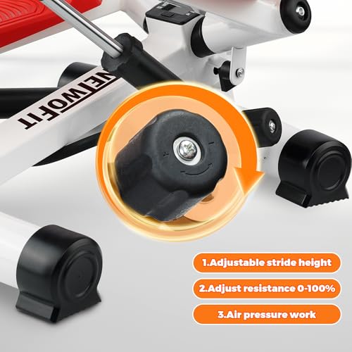 Stair Stepper for Home Exercise, 400LB Twist Steppers for Exercise with Resistance Bands/Anti Slip Mat, Mini Stepper Hydraulic Fitness Exercise Machine, Full Body Cardio Workout - Thumbnail 3