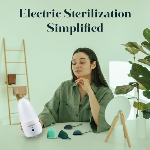 SHORDY Menstrual Cup and Steamer Sterilizer for Beginners Kit Set of 2 Period Cups (Small & Large) Electric Steam Sterilizer Cleaner for Easy Wash Heavy Flow Tampons Pads & Disc Alternative for Women