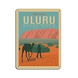 Oudrspo Vintage Travel Poster Uluru Ayers Rock Australia 