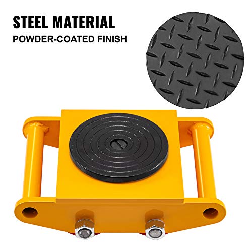 Vevor 4Pcs Machinery Mover, 6T Machinery Skate Dolly, 13200Lbs Machinery Moving Skate, Machinery Mover Skate W/ 360° Rotation Cap And 4 Rollers, Heavy Duty Industrial Moving Equipment, Yellow #TOP3