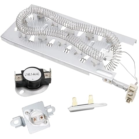 Dryer Heating Element Kit by SupHomie - Compatible with Maytag Epic z Bravos MEDX500XW0 MEDX700XL0 MEDX700XW0 MEDB765FW0 MEDB835DW4 MEDB855DC4 MED9600SQ0 MED9700SQ0 MED3500FW1 Cover