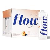 Flow Mineral Spring Water, Organic Peach + Blueberry, 12 Pack (33.8 Fl Oz) - Naturally Alkaline with Electrolytes and Zero Sugar