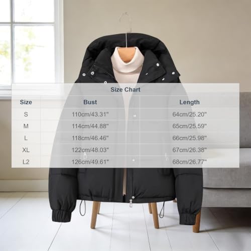 FPMLUXLL Quilted Jackets for Women Hooded Full-Zip Winter Warm Puffer Coat - image 5