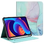 HGWALP Protective Case for iPad (A16) 11th Generation 11 Inch (2025) & iPad 10th Generation 10.9 Inch (2022), Multi-Angle Viewing Stand Cover with Pen Holder & Pocket (Marble Blue)