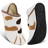 ATHMILE House Slippers for Women Men Indoor Barefoot Slippers Socks Furry Slip on House Shoes Cozy Comfy for Home Bedroom Travel