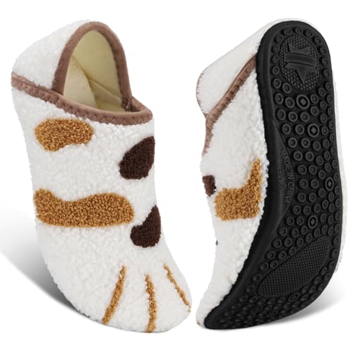 Image of ATHMILE House Slippers for Women Men Indoor Barefoot House Shoes Soft Socks | Furry Slip on Cozy Comfy Flexible Machine Washable Home Bedroom Travel Hospital Yoga Gifts for Mom Grandma