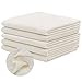 5 Pièces Chiffons en Mousseline, Non Blanchi Étamine, Réutilisables Toile à Fromage, Douce Carrée Toile en Tissu pour Alimentaire Yaourt Jus Vin Filtrer Égoutter la Cuisson (50 x 50 cm)