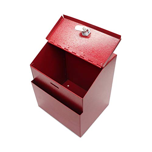 Fixturedisplays® Red Suggestion Metal Donation Key Drop Box Express Checkout Comments Sales Lead Box 11118-Red-Fba #TOP2