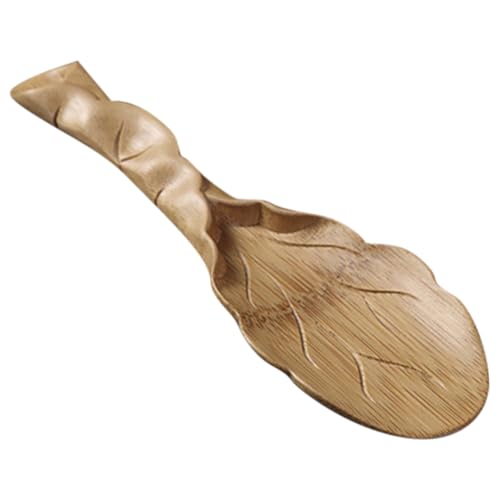 Unomor Small Tea Scoop Carved Design Japanese Style Tea Set Accessory Lightweight Easy to Store