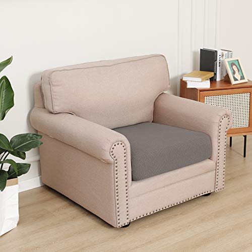 Image of Easy-Going Stretch Cushion Cover Sofa Cushion Furniture Protector Sofa Seat Sofa slipcover Sofa Cover Soft Flexibility with Elastic Bottom(Chiar Cushion,Taupe) | Sofa Cushion Furniture Protector Sofa Seat sofa slipcover Washable sofa cover soft with Elastic Bottom Taupe