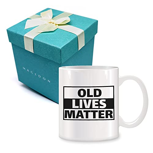 Old Lives Matter - Tazas de café de cerámica para hombres y mujeres, 11 onzas, regalo de cumpleaños de 50, 60, 70, regalos del día del padre, regalos de cumpleaños para papá, mamá, abuelo, abuela Cover