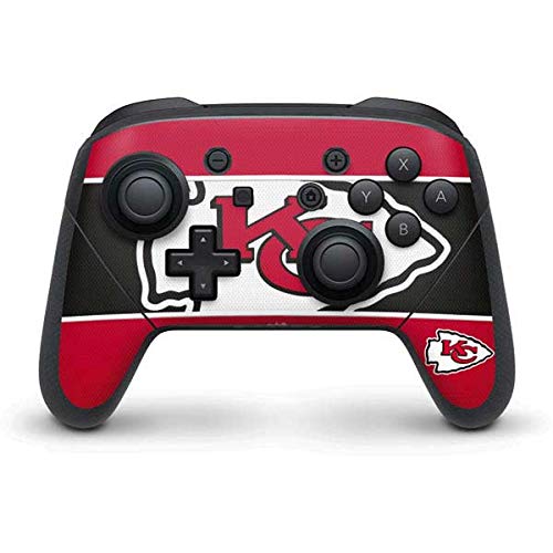 Skinit Decal Gaming Skin Compatible with Nintendo Switch Pro Controller - Officially Licensed NFL Kansas City Chiefs Zone Block Design