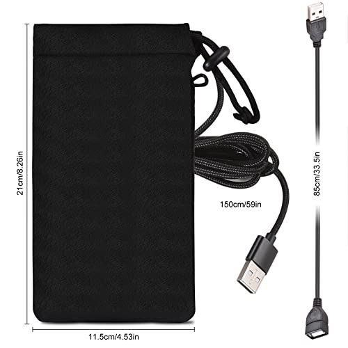 Coowoo Cellphone Heating Bag Case Fast Warming Usb Smart Phone Warmer Pouch Prevent Auto Switching Off In Extremely Cold Condition Fits To Universal Mobile Phones Black #TOP1