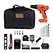 BLACK+DECKER 20V MAX Drill & Home Tool Kit, 34 Piece (BDCD120VA), Orange