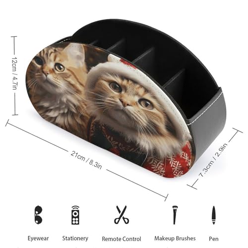 Rangement de télécommande en cuir synthétique haut de gamme avec compartiments soignés
