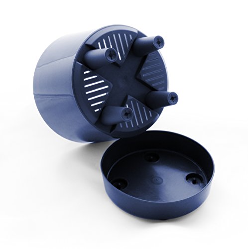 12" Self-Aerating + Self-Watering + High Drainage + Ventilaged Deep Reservoir Modern Round Planter Maintains Healthy Roots and Moisture for House Plants & Garden (Blue) - Thumbnail 4