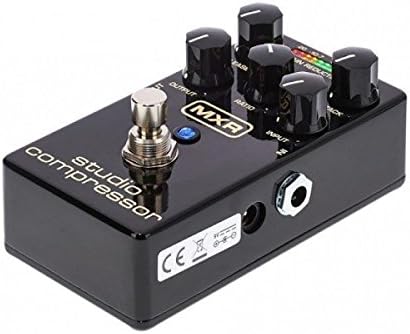 Ugao view of MXR M76 Studio Compressor showing input, output, and power jacks