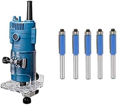 DONGCHENG DMP02-6 350W Trimmer, 6 mm with 5 Flush Trim Bits