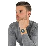 Invicta-Stainless-Steel-Analog-Blue-Dial-Men-Watch-30024-Gold-Band