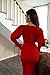 Memoriesea Women's Elegant Long Puff Sleeve Crew Neck Bodycon Mermaid Evening Gown Maxi Dress Red