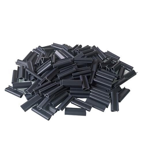 Anbor zest Clips de Fixation PVC 42×15mm pour Brise-Vue, lamelles d’Occultation, Grillage Rigide et clôture, Lot de 50, Gris Anthracite