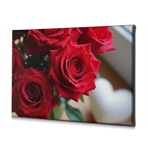 Toile bouquet de roses rouges WTD décoration salon premium