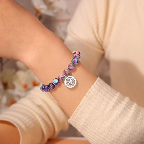 Image of Joycuff Graduation Gifts for Her Him Class of 2026 Graduation Bracelets Inspirational Graduation Compass Bracelet for Women College Graduation Gift for Him Her