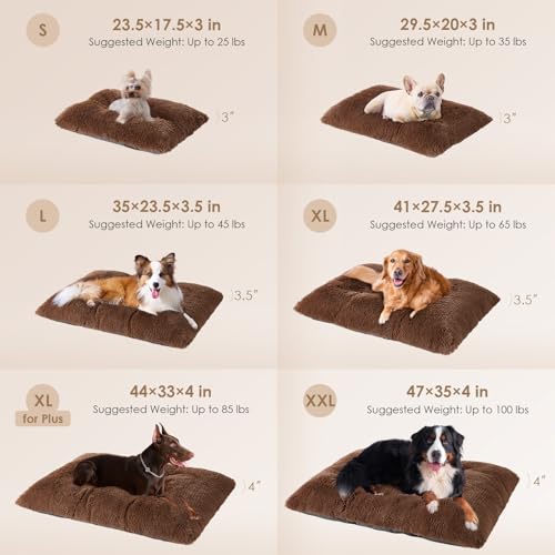 EHEYCIGA Fluffy Dog Crate Bed for Small Dogs, Plush Crate Pad, Coffee by EHEYCIGA - Used condition - Image 3