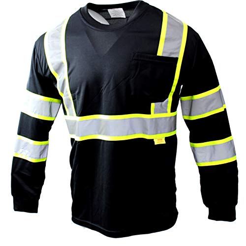 RK Safety NY BFL-T5713 High-Visibility Class 3 T Shirt with Moisture Wicking Mesh Birdseye and X pattern, Black Bottom (Set of 3, XL) - Thumbnail 2